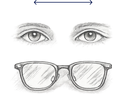 Glasses with single PD measurement