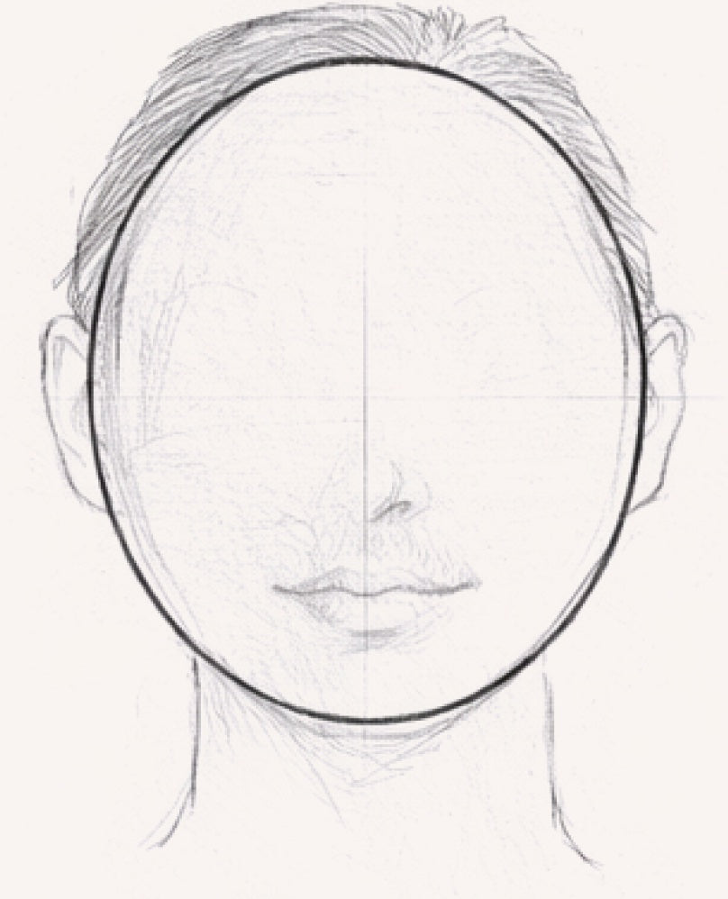 Round face shape illustration