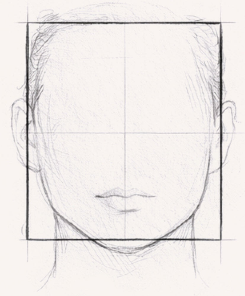Square face shape illustration